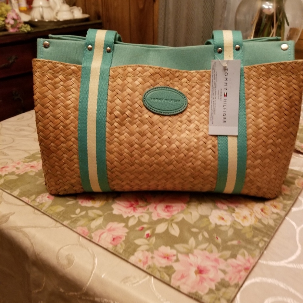 Tommy Hilfiger straw handbag